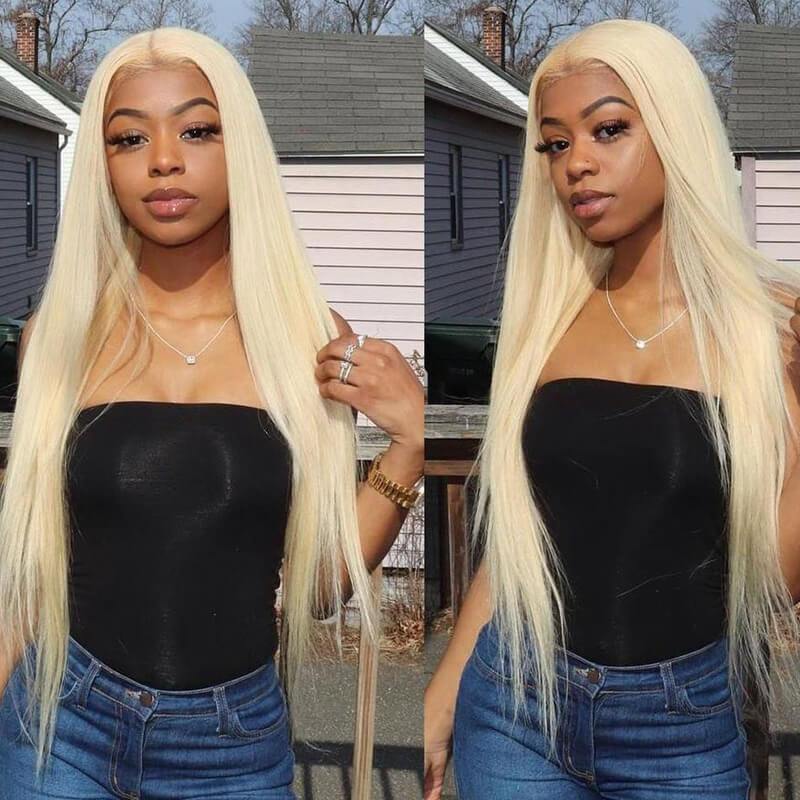 13x6 Lace Front Straight  613 blonde Wig