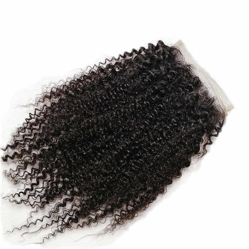 4x4 Lace Closure Malaysian Curly Natural Black Human Hair