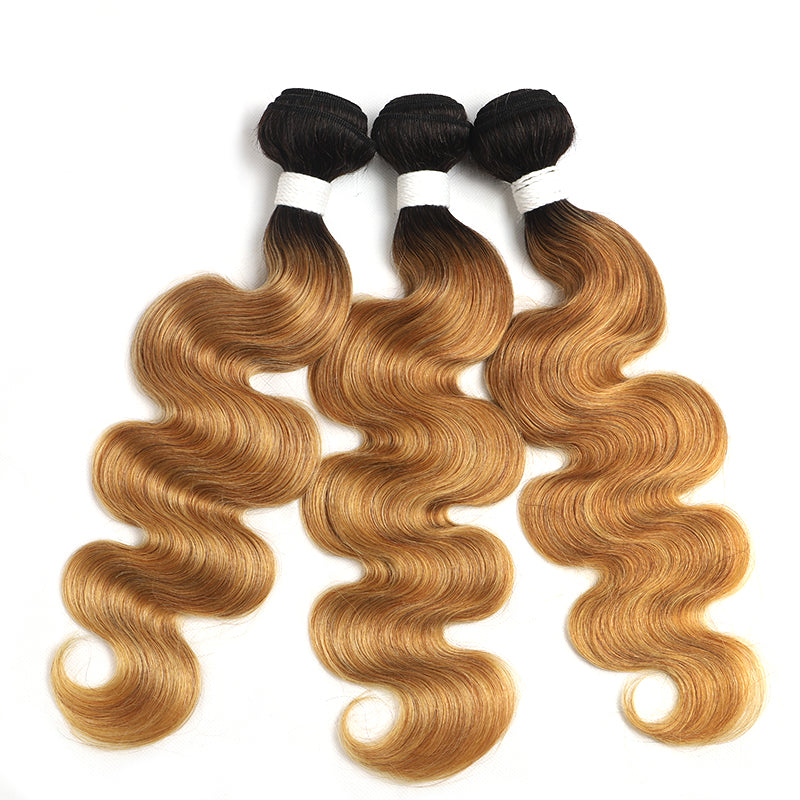 3 Bundles Deals T1b-27 Ombre Body Wave Human Hair Weave Subihair
