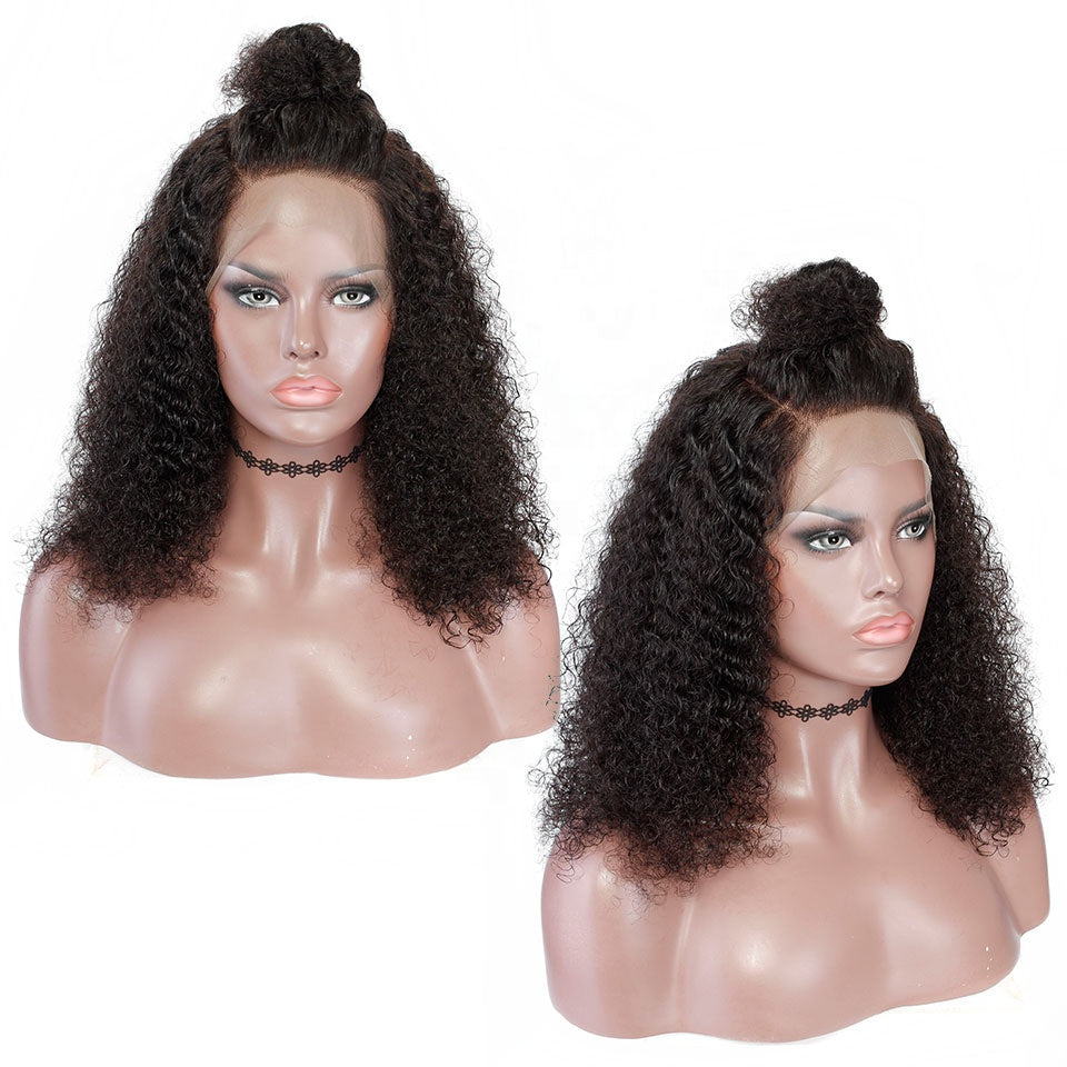 100%  Human Hair 360 Lace Malaysian Curly Wig