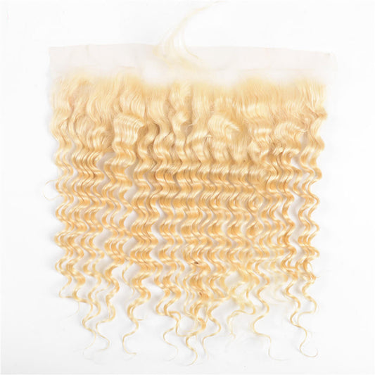 13x4 Frontal Natural Hair Line Deep Wave 613 Blonde