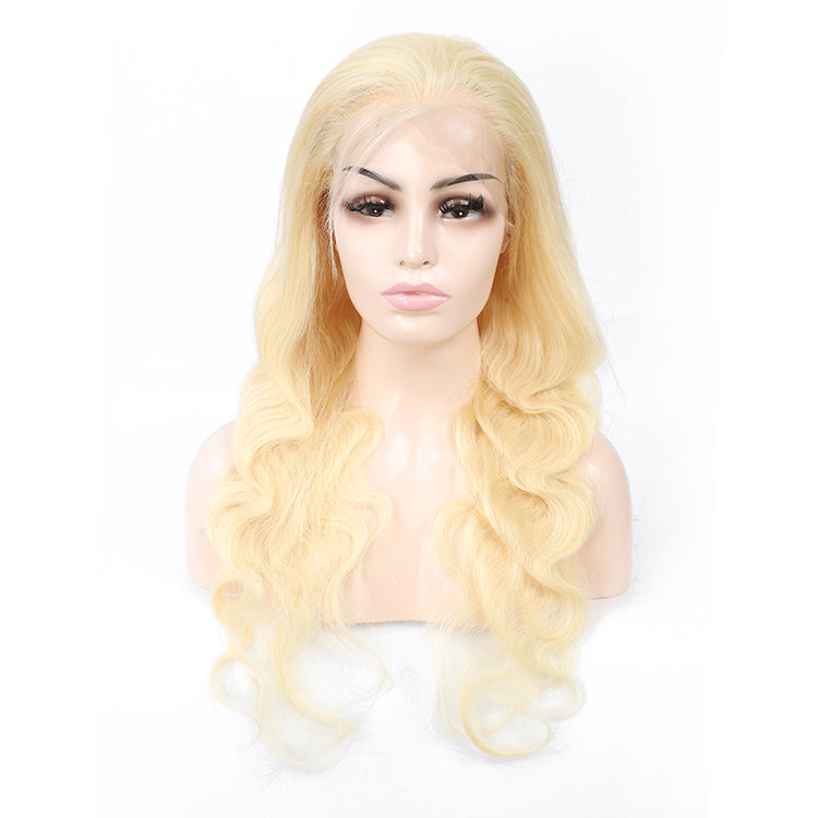 13*4 613 Blonde wig Lace Front Body Wave human hair Wig #613
