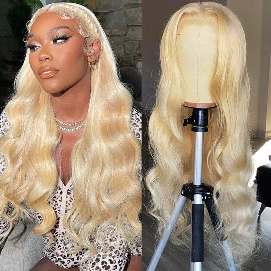 13*4 613 Blonde wig Lace Front Body Wave human hair Wig #613