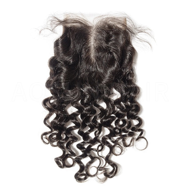4x4 Lace Closure Italian Wave Natural Black Human Hair
