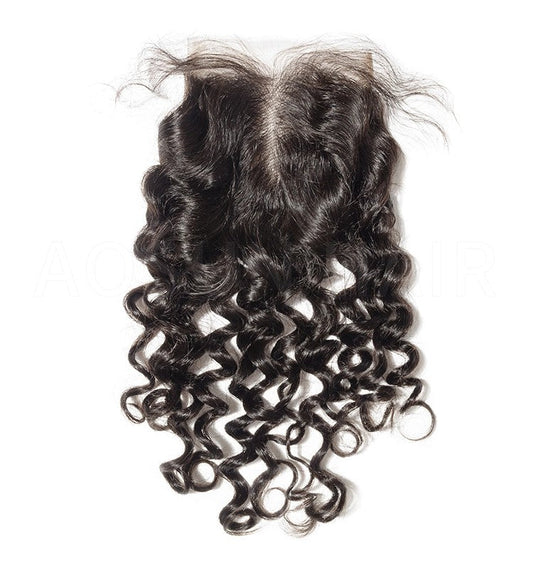 4x4 Lace Closure Italian Wave Natural Black Human Hair