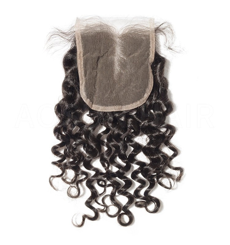 4x4 Lace Closure Italian Wave Natural Black Human Hair