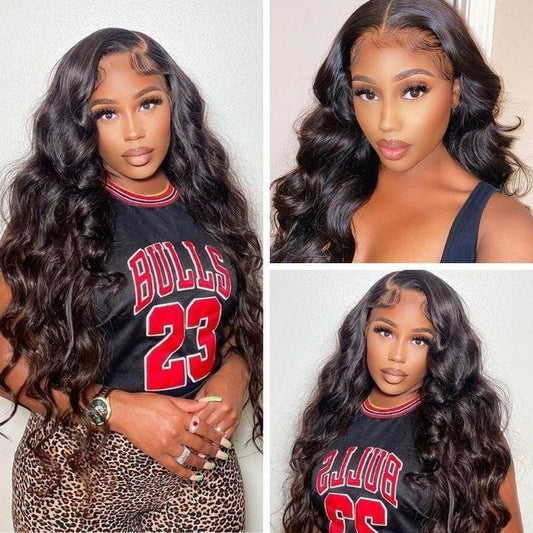 13x4 Lace Front Human Hair Body Wave  Invisible Lace Wig