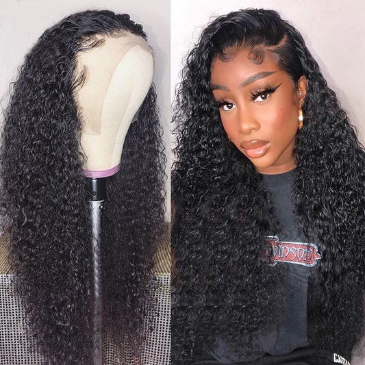 Glueless 13x4 Lace Front Human Hair Wig Malaysian Curly