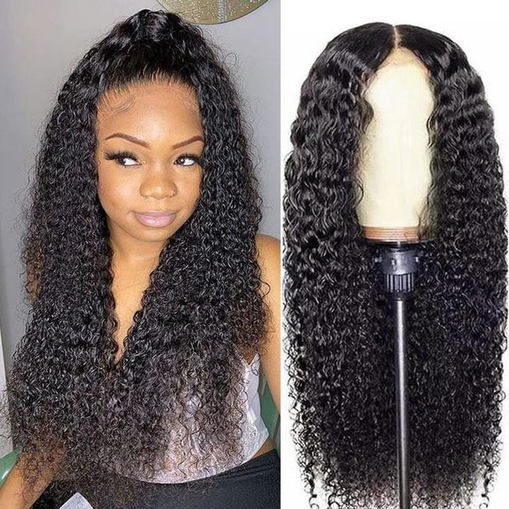 Glueless 13x4 Lace Front Human Hair Wig Malaysian Curly