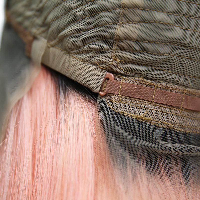 subihair lace front rose pink bob wig