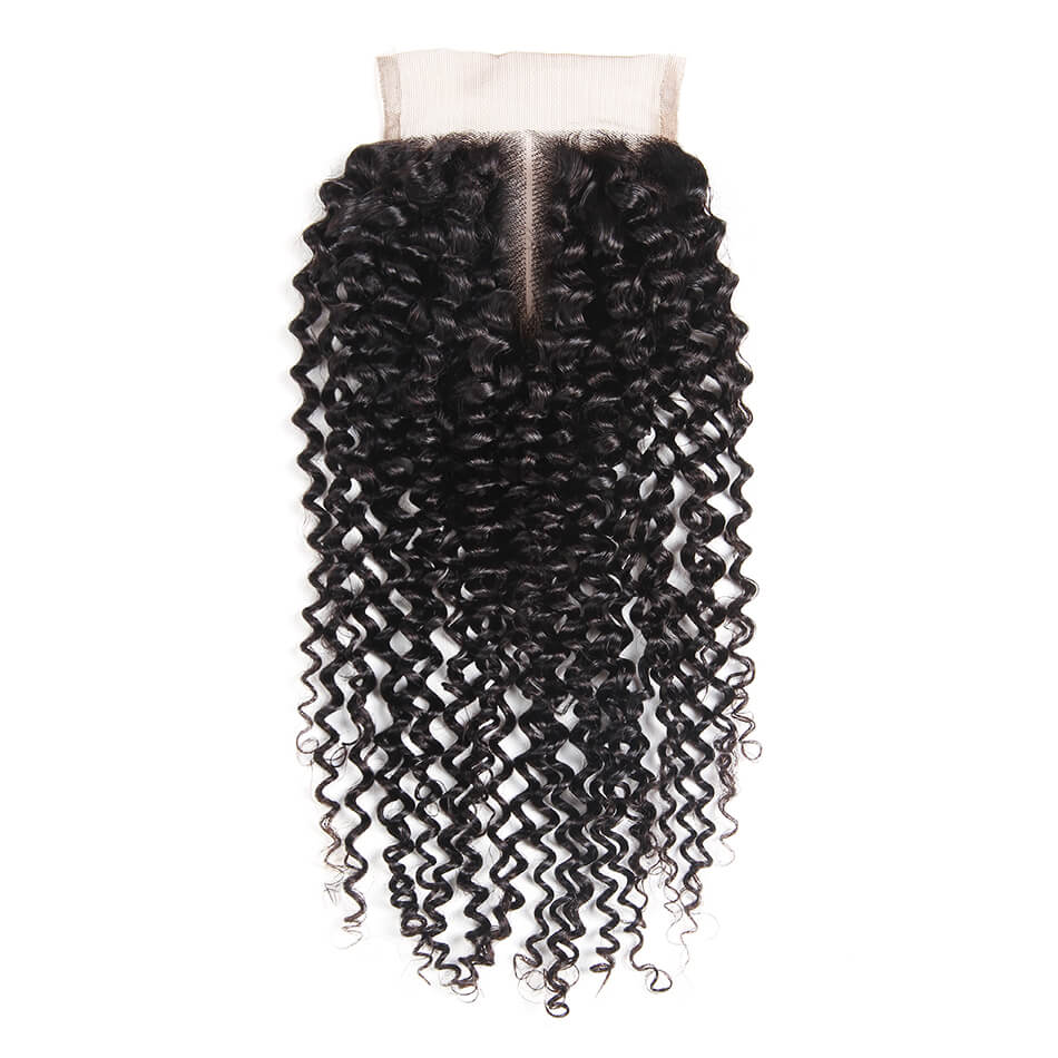 4x4 Lace Closure Kinky Curly Natural Black Human Hair