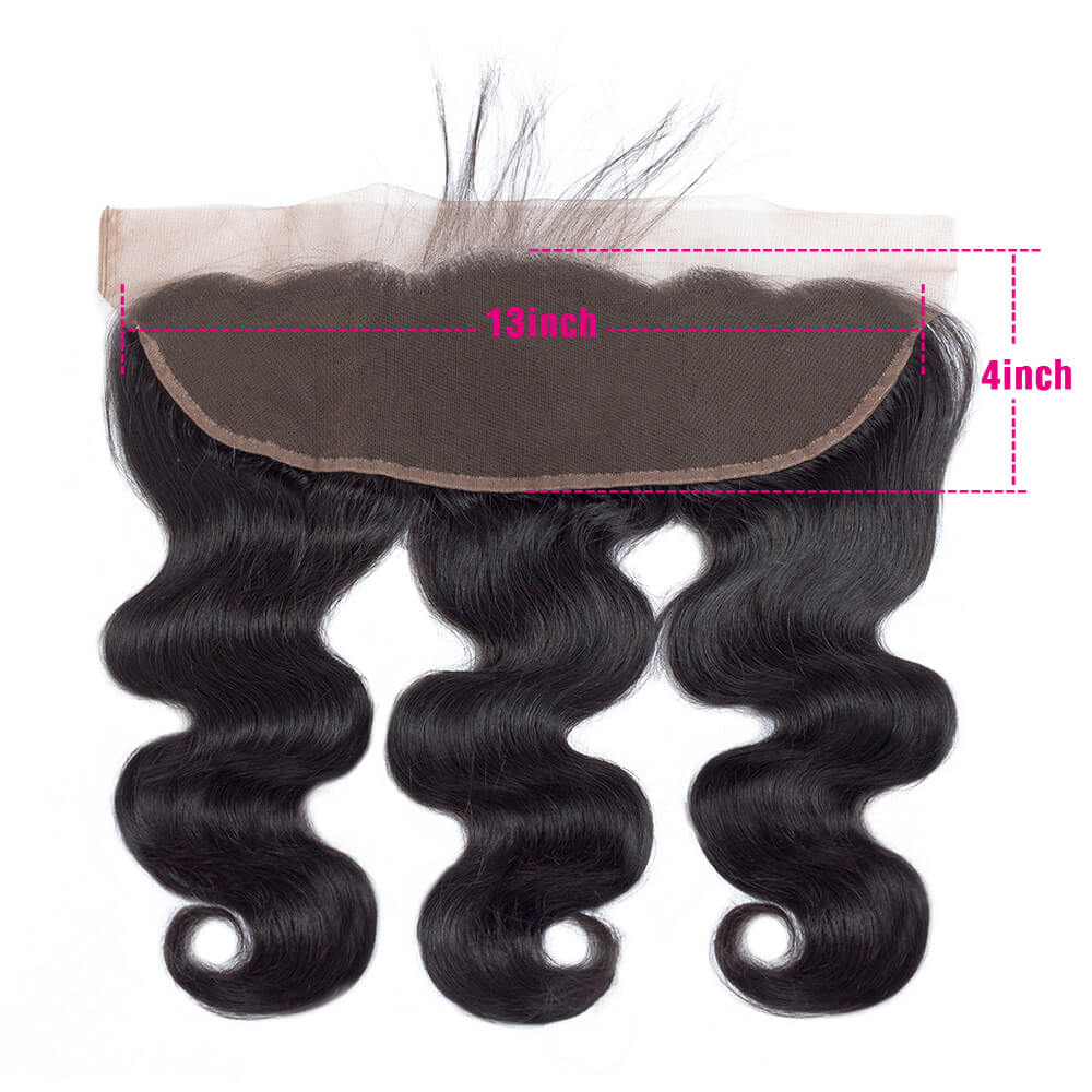 13x4 Lace Frontal Natural Color Body Wave