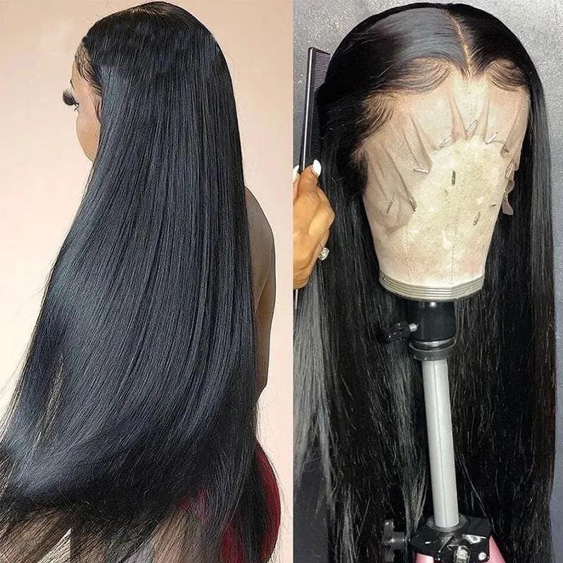13X4 Lace Front 100% Human Hair Silky Straight Wig