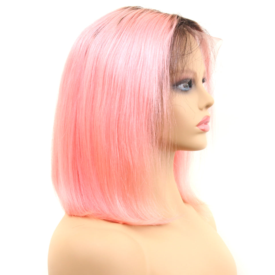 subihair lace front rose pink bob wig