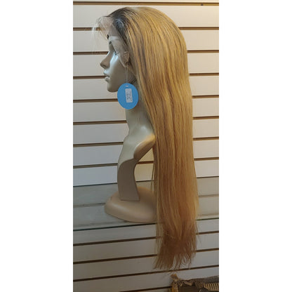 Frente de encaje recto 100% cabello humano T1b / 27 #