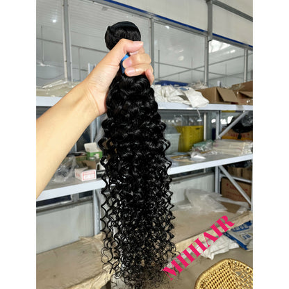 1 Bundle Jerry Curly Human Hair Weave