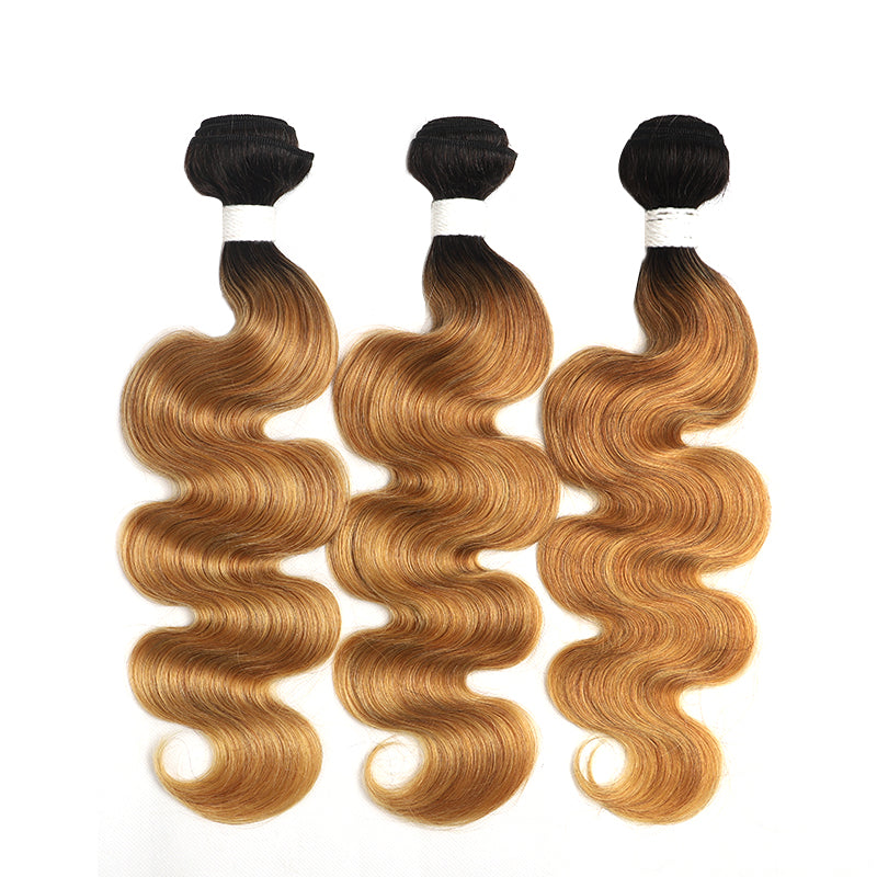 1 paquete Body Wave T1b-27 Ombre Tejido de cabello humano