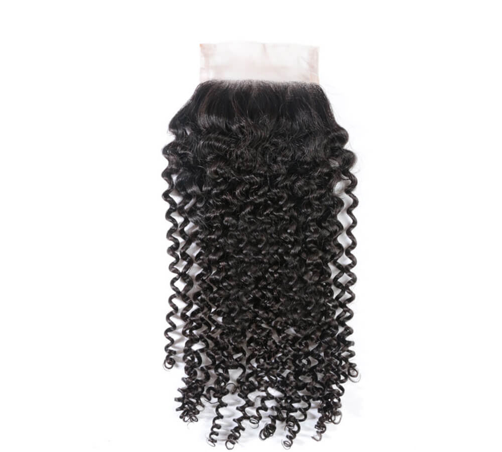 4x4 Lace Closure Kinky Curly Natural Black Human Hair