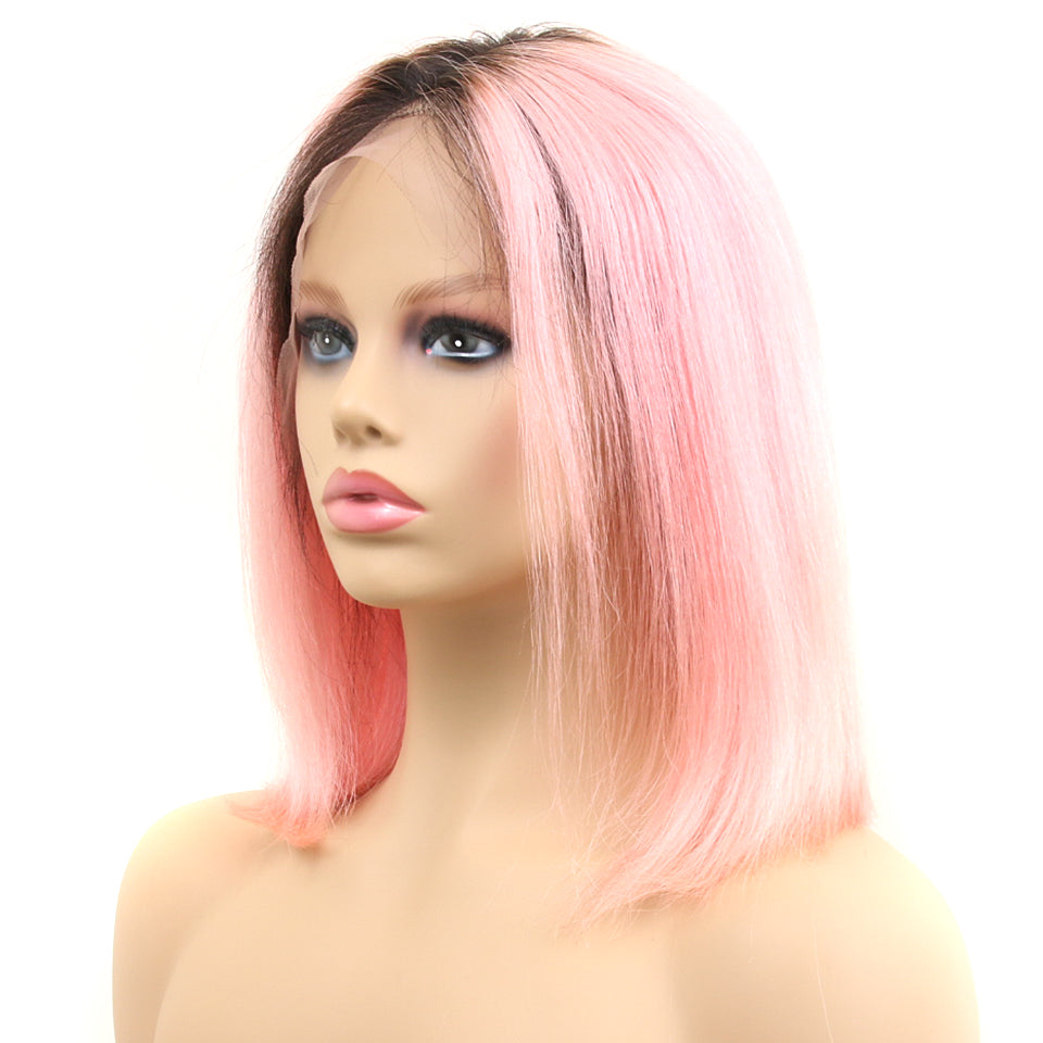 subihair lace front rose pink bob wig