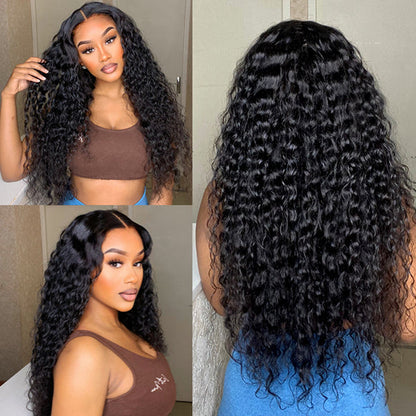 13x4 Lace Front Deep Wave Línea de cabello prearrancado Peluca de encaje de cabello virgen