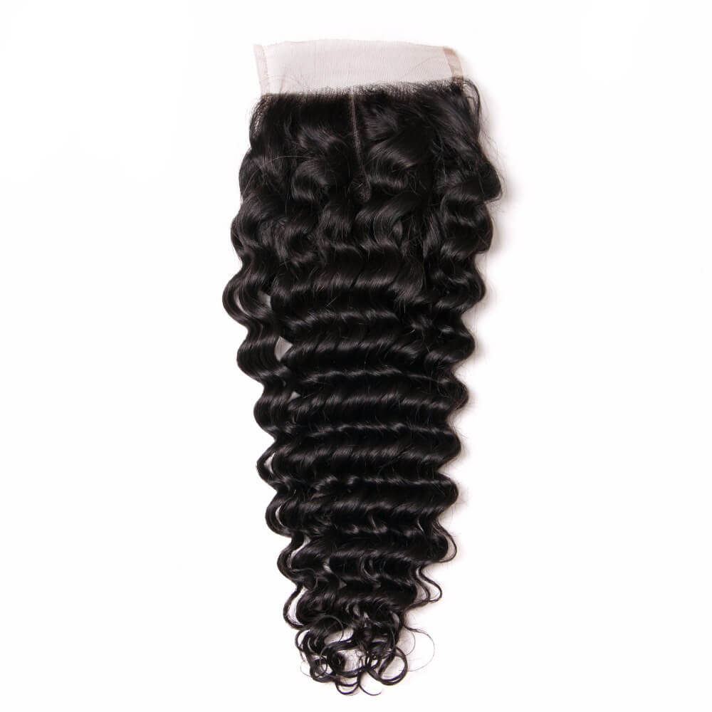 Deep Wave Human Hair 4x4 Lace Closure