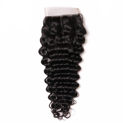 Deep Wave Human Hair 4x4 Lace Closure