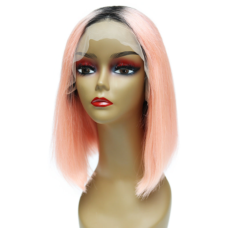 subihair lace front rose pink bob wig