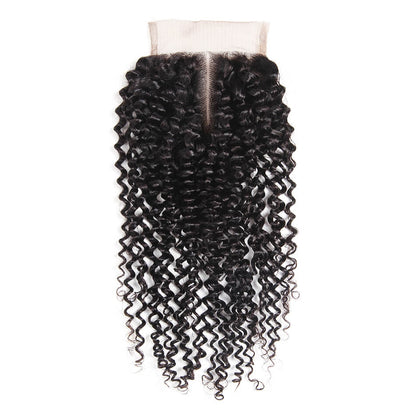 4x4 Lace Closure Kinky Curly Natural Black Human Hair