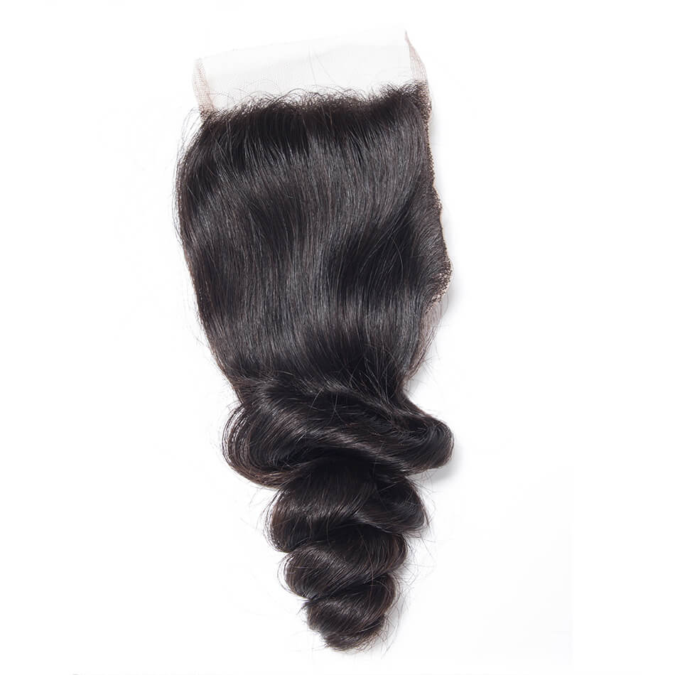 4X4 LACE CLOSURE LOOSE WAVE 100% HUMAN HAIR
