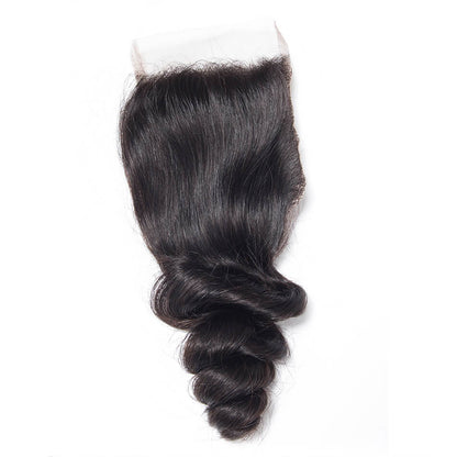 4X4 LACE CLOSURE LOOSE WAVE 100% HUMAN HAIR