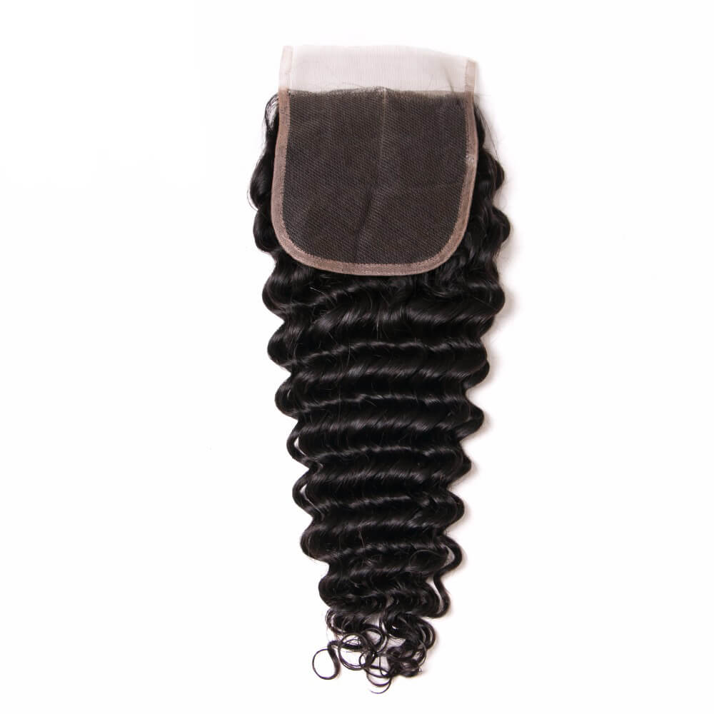 Deep Wave Human Hair 4x4 Lace Closure