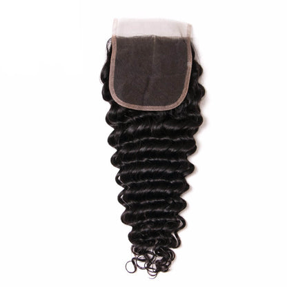 Deep Wave Human Hair 4x4 Lace Closure
