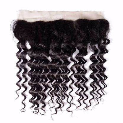 Cabello humano natural con ondas de piña frontal de 13x4