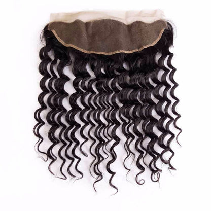 Cabello humano natural con ondas de piña frontal de 13x4