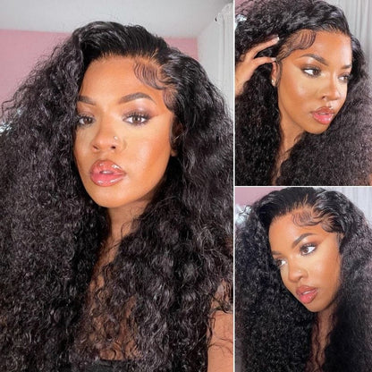 100%  Human Hair 360 Lace Malaysian Curly Wig