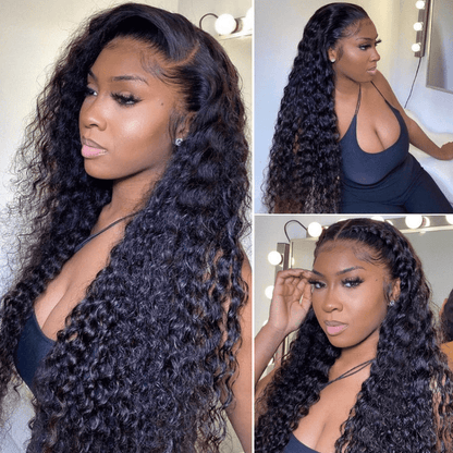 100%  Human Hair 360 Lace Malaysian Curly Wig