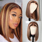 13x4 Honey blonde F4/27 straight lace closure bob human hair wig