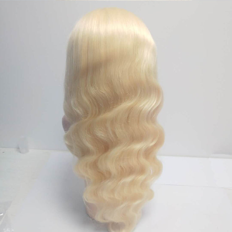 13 * 4 613 Peluca rubia Encaje Frente Cuerpo Onda Cabello humano Peluca # 613