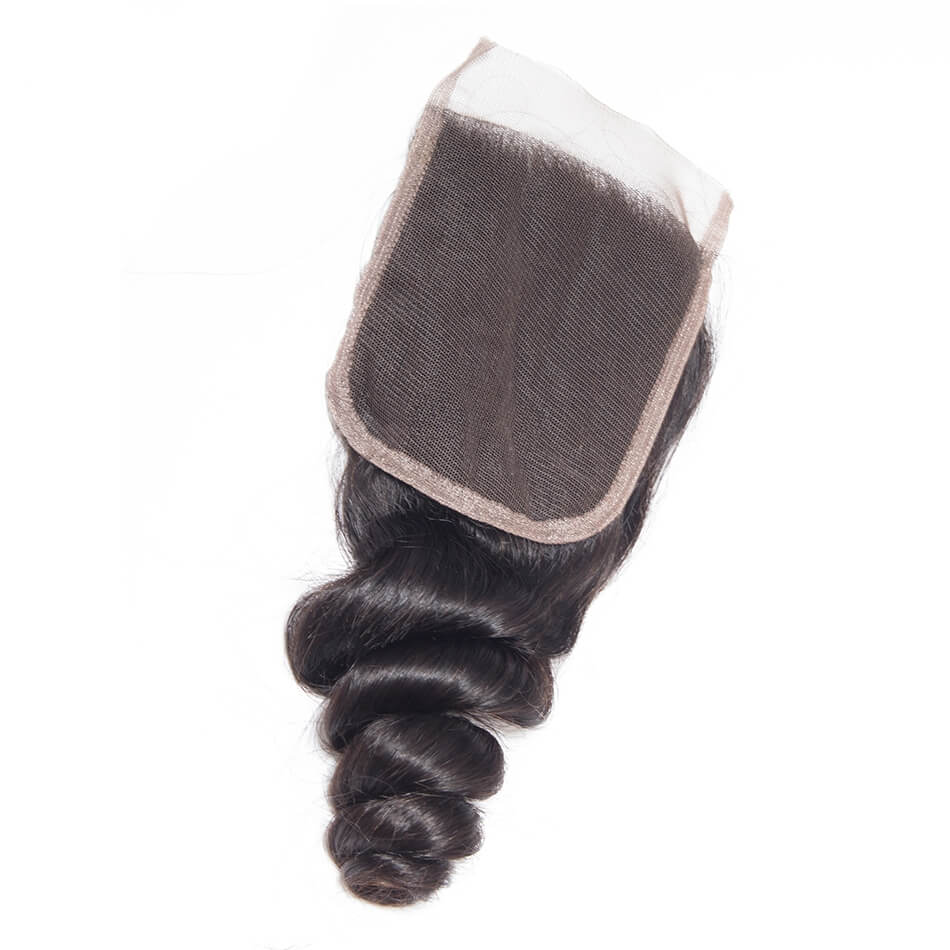 4X4 LACE CLOSURE LOOSE WAVE 100% HUMAN HAIR